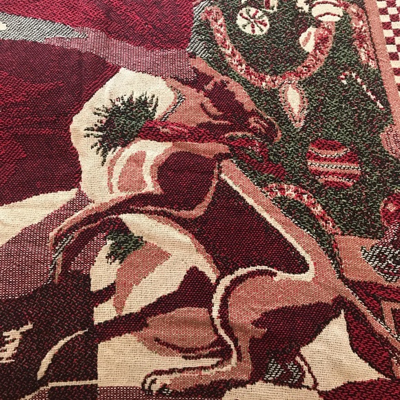 Surprise Santa Cotton Christmas New Throw Blanket Santa and dog - Picture 3 of 5